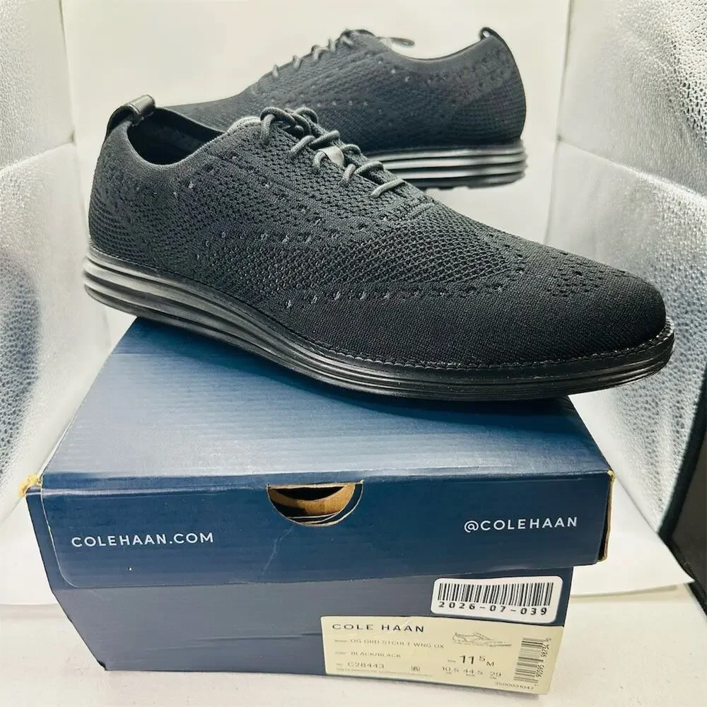 Cole Haan ØriginalGrand Stitchlite Wingtip Oxford Shoes Black Men's 11.5 M